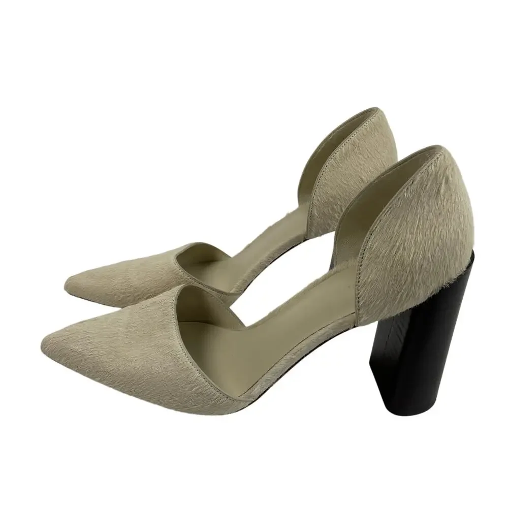 Vince Genuine Calf Hair Pointed Toe Block Heels Prin D 'orsay Women's Size 9.5